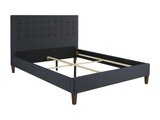 Vente-unique, Bett CHIARA mit gepolstertem Kopfteil Stoff Bett CHIARA mit gepolstertem Kopfteil Stoff