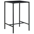 vidaXL, vidaXL Garten-Bartisch Schwarz 70x70x110 cm Poly Rattan und Glas