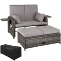 TecTake, Rattan Sofa mit Aluminiumgestell Kreta, inkl. Schutzhülle Rattan Sofa mit Aluminiumgestell Kreta, inkl. Schutzhülle