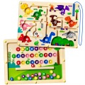 Activity-board, Activity-board - 2-in-1-Magnet-Labyrinth-Spiel für Vorschulkinder pädagogische doppelseitige Holztafel magnetische Farbe und Zahl Labyrinth Magnet, One Size, Multicolor