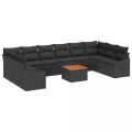 VidaXL - Garten-sofa poly-rattan, One Size, Schwarz