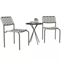 Northio, Northio - Polyrattan Gartenmöbel Set, Outdoor Lounge Balkonmöbel für 2 Personen, 3-teilig Sitzgruppe mit Stapelbare Stühle, Tisch, wetterfest Gartenlounge Garten, Terrasse Balkon, Grau Aosom, One Size