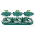 Cheffinger - Set aus 3 Gewürzgläsern mit Halter, One Size, Grün