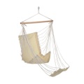 HI Hängestuhl mit Fußstütze Beige Baumwoll-Segeltuch