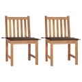 vidaXL Gartenstühle 2 Stk. mit Kissen Massivholz Teak