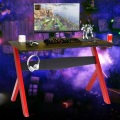 Northix - Gamingtisch Computertisch Gaming Schreibtisch mit Tassen- und Kopfhörerhalter und Mauspad für Zuhause Büro Spielzimmer, 130 cm