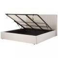 Beliani - Bett mit Stauraum aus Stoff VION, 180x200 cm, Perle