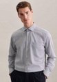 Business Hemd Regular Fit Langarm Streifen Herren Dunkelblau 40