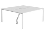 Vente-unique, Schreibtisch Bench-Tisch für 2 Personen - L. 160 cm - Weiß - DOWNTOWN Schreibtisch Bench-Tisch für 2 Personen - L. 160 cm - Weiß - DOWNTOWN