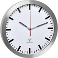 TFA 60.3528.02 Funk Wanduhr 300 mm x 45 mm Aluminium Schleichendes Uhrwerk (lautlos)