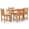 vidaXL 5-tlg. Garten-Essgruppe Massivholz Teak