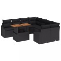 VidaXL - Garten-sofa-set poly-rattan, One Size, Schwarz