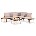 vidaXL 4-tlg. Garten-Lounge-Set mit Kissen Massivholz Akazie