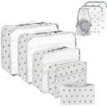 8-teiliger Kofferorganisator, Packwürfel Für Reisen Und Urlaub, Reiseorganisator Mit Kosmetiktasche, Schuhtasche, Kofferorganisator-set Für Die Aufbewahrung Zu Hause (8 Cactus) Damen Offwhite ONE SIZE