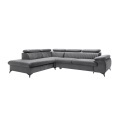 Großes Ecksofa Mit Schlaffunktion - Ecke Links - Samt - Anthrazit - Samara Von Pascal Morabito Unisex Anthrazit ONE SIZE
