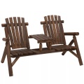 Outsunny - Gartenbank mit Tisch, One Size