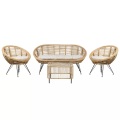 Lounge Set mit Tisch aus Rattan Boho MARATEACESENATICO Lounge Set mit Tisch aus Rattan Boho MARATEACESENATICO