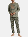 Pyjama Hausanzug Hose Und Oberteil Camouflage Lois Herren Militärgrün L