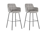 Vente-unique, Barhocker 2erSet Samt Metall PEGA Barhocker 2erSet Samt Metall PEGA