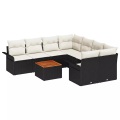 VidaXL - Sofa set poly-rattan, One Size, Schwarz
