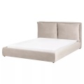 Beliani - Bett mit Lattenrost aus Samtstoff Skandinavisch BAJONNA, 160X200CM, Taupe
