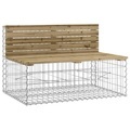 vidaXL Gartenbank aus Gabionen 103x70x65 cm Kiefernholz Imprägniert