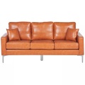 Beliani, Beliani 3-Sitzer Sofa Kunstleder goldbraun GAVLE