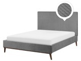 Bett mit Lattenrost aus Samtstoff Retro BAYONNE Bett mit Lattenrost aus Samtstoff Retro BAYONNE