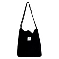 Only-bags.store - Große Cord-Einkaufstasche für Universität Arbeit Schule Alltag, Damen, Schwarz, One Size