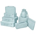 Only-bags.store, Koffer-organizer, Kleidersäcke Für Reisen, 8-teiliges Set, 7 X Farben, Reisegepäck-organizer Inklusive Wasserdichtem Schuhaufbewahrungsbeutel, Praktische Kompressionsbeutel Für Reisende, Unisex Türkisblau ONE SIZE
