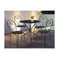 Vente-unique, Garten Essgruppe Metall in Eisenoptik Tisch + 4 stapelbare Stühle GUERMANTES Garten Essgruppe Metall in Eisenoptik Tisch + 4 stapelbare Stühle GUERMANTES