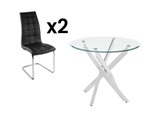 Sparset Esstisch Cosima + 2 Stühle Nadya Unisex Transparent ONE SIZE