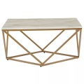 Beliani, Beliani Couchtisch weiss/Gold Marmor Optik MALIBU