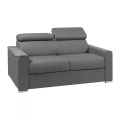 LINEA SOFA - Schlafsofa 2-Sitzer - Liegefläche: 120 cm - Matratzenhöhe: 22 cm mit Memory Schaum - Stoff - Grau - VIZIR, One Size