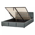 Bett mit Bettkasten aus Samtstoff BOUSSE Bett mit Bettkasten aus Samtstoff BOUSSE