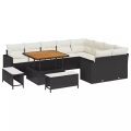 VidaXL - Garten-sofa poly-rattan, One Size, Schwarz