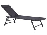 Beliani Gartenliege Aluminium Textilbespannung schwarz PORTOFINO