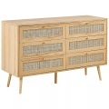 Kommode Mit 6 Schubladen Aus Rattan Modern Perote Unisex ONE SIZE