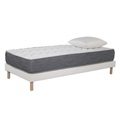 Matratzen-set Luxe | 90x190 Mit 1 Kissen 60x60 | Schaumstoff | 24 Cm | Boxspring Mit Weissem Bezug Unisex Weiss 90X190CM