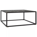 vidaXL Couchtisch Schwarz mit Schwarzem Glas in Marmor-Optik 80x80x35