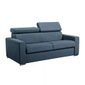 LINEA SOFA - Schlafsofa 3-Sitzer - Liegefläche: 140 cm - Matratzenhöhe: 14 cm mit Memory Schaum - Stoff - Blau - VIZIR, One Size