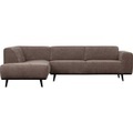 Ecksofa Statement links Ribcord flach taupe