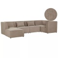 Beliani, Sofa mit Ottomane aus Cord Modern LEMVIG Sofa mit Ottomane aus Cord Modern LEMVIG