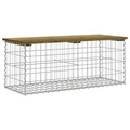 vidaXL Gartenbank aus Gabionen 103x44x42 cm Kiefernholz Imprägniert