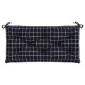 vidaXL Gartenbank-Auflage Schwarz Karomuster 110x50x7 cm Stoff