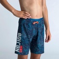 Schwimmshorts 100 Long All Palm Jungen Blau Unisex Mittelblau 5-6A
