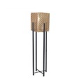 Metallpflanzenständer mit eisenpfanne und goldener vase h.60cm Metallpflanzenständer mit eisenpfanne und goldener vase h.60cm