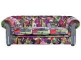 Beliani, 3 Sitzer Sofa aus Polyester Glamourös CHESTERFIELD 3 Sitzer Sofa aus Polyester Glamourös CHESTERFIELD