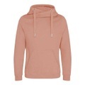 Cross Neck Kapuzenpullover Unisex Pink S