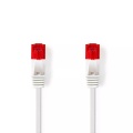 Nedis, CAT6 Netzwerkkabel | RJ45 Stecker | RJ45 Stecker | U/UTP | 0,50 m | Snagless | Flach | PVC | Weiß | Etikett
